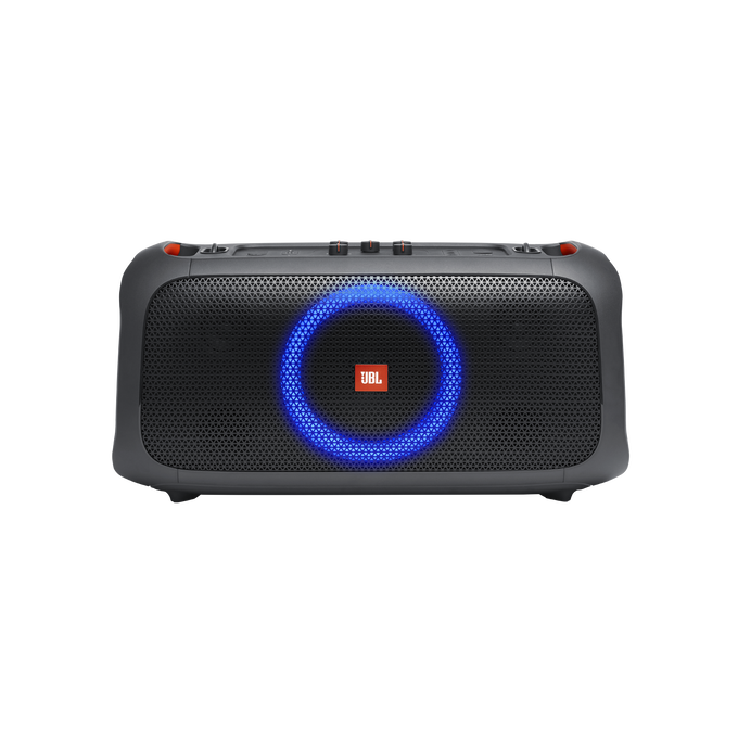 JBL PartyBox On-The-Go - Black - Portable party speaker with built-in lights and wireless mic - Front image number null